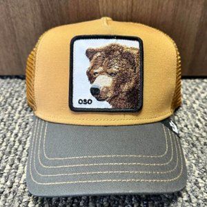 Goorin Animal Farm Trucker Baseball Snapback Hat Cap Fabuloso Oso Bear Brown